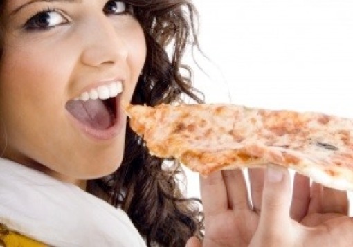 Girl Eating Pizza