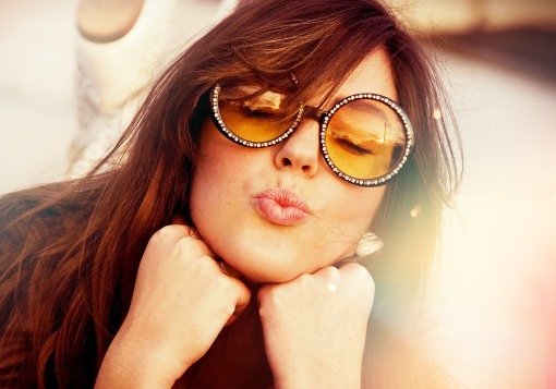 Girl with Sunglasses on