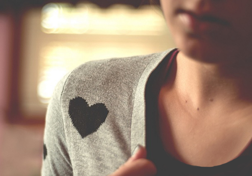 Girl with heart shirt