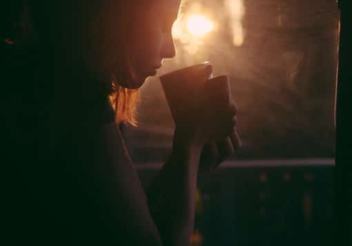 Sad Girl Drinking Coffee 