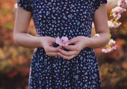 Girl Holding Flower