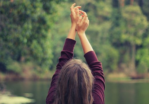 Girl Raising arms