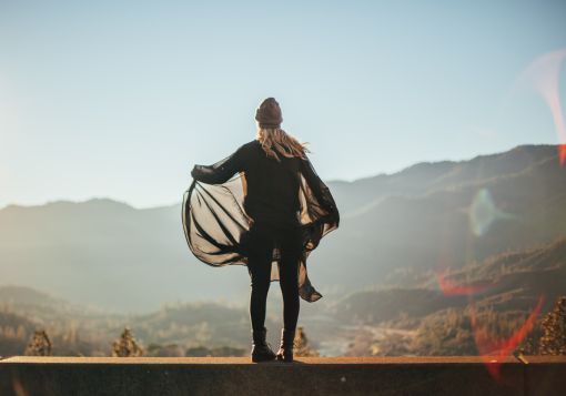 Girl on mountain