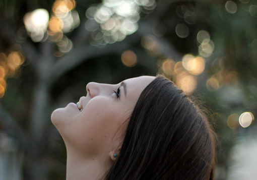 Girl looking up.