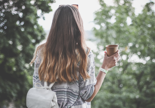 girl drinking coffee