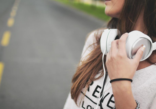 Girl with headphones