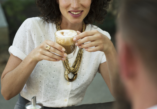 Girl having coffee